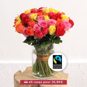 Bouquet de roses Brassée de roses multicolores